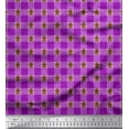 thumbnail image 1 of Soimoi Purple polyester Crepe Fabric Check & Christmas Cookies Food Print Fabric by Yard 52 Inch Wide, 1 of 3