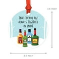 thumbnail image 3 of Round Metal Christmas Ornament, True Friends are Always Together in Spirit, Alcohol Graphics, 1-Pack, 3 of 3