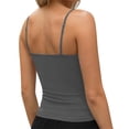 thumbnail image 4 of Babysbule Women's Adjustable Spaghetti Strap Fitted Cami Tank Top, Solid Color Sleeveless Scoop Neck Shirt, Stretchy Polyester Spandex Blouse for Casual and All-Season Wear, 4 of 5