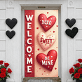 thumbnail image 5 of Red Heart Welcome Banner Buffalo Plaid Bow Love Backdrop Black Background Gold Polka Dots Heart Display for Front Door Decor Valentine's Day Party Housewarming Gift, 5 of 9