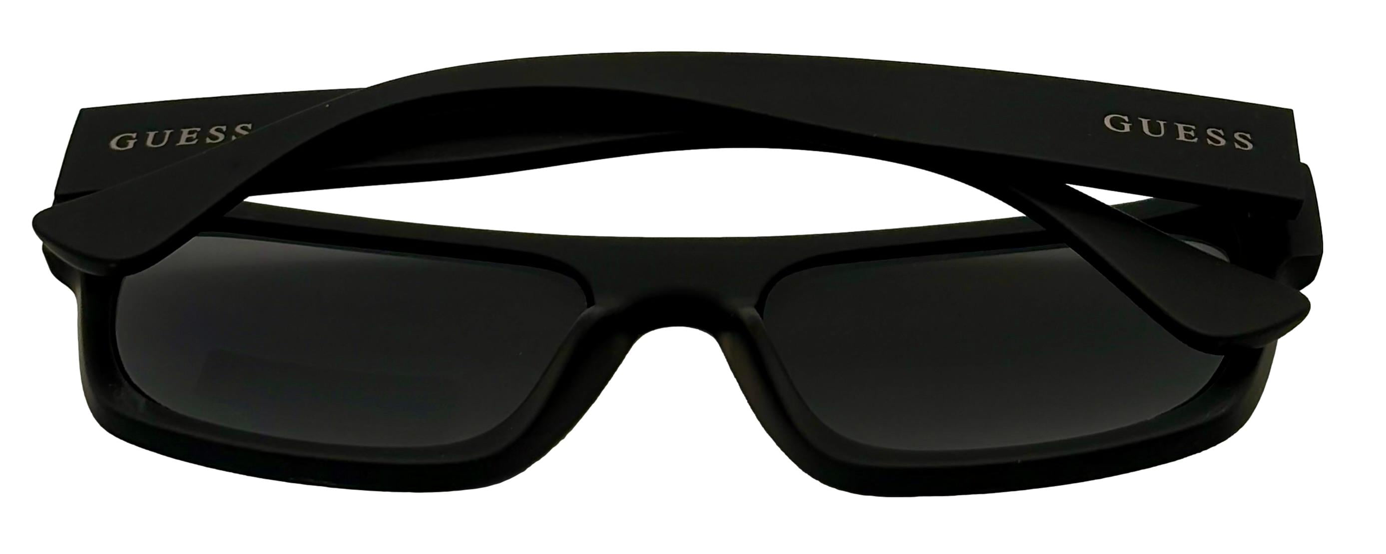Guess Sunglass Mens Matte Black Rectangle Plastic, Mirror Lens GO00012. 2C
