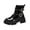 Black, variant on EKVAHL Women's Platform Non‑Slip Boots Faux Patent Leather Goth Booties Lug Sole Lace‑Up Heart‑Shaped Metal Buckle Decor Stable Ankle Boots Gray