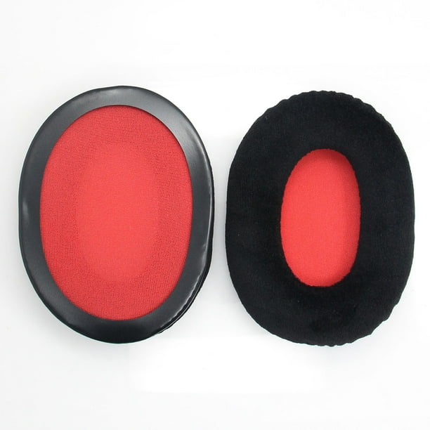 Matsuzay Reemplazo del cojín del cojín del oído del auricular para los auriculares Cuero negro Relojes inteligentes Schwarzes rotes Wildleder