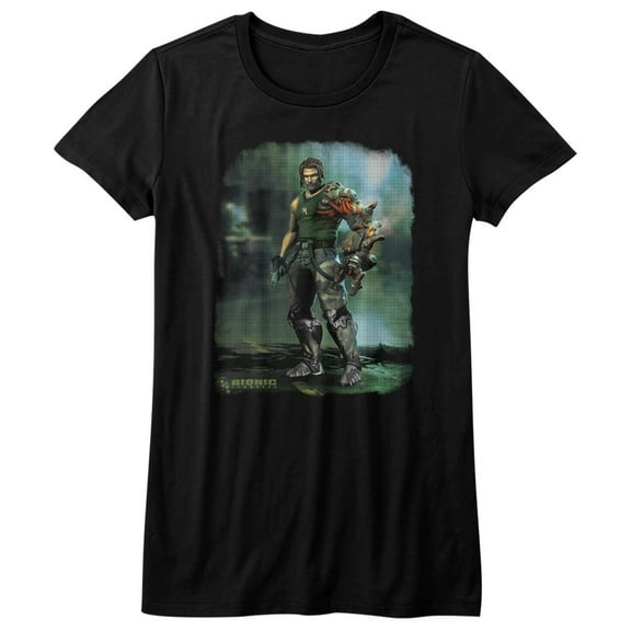 Bionic Commando Damaged Road Black Junior Women's T-Shirt