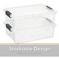 thumbnail image 5 of Superio Clear Storage Boxes with Lids, Plastic Container Bins for Organizing, Stackable Crates, BPA Free, Non Toxic, Odor Free, Organizers for Home, Office, School, and Dorm, 13.7 Quart, 5 Pack, 5 of 7