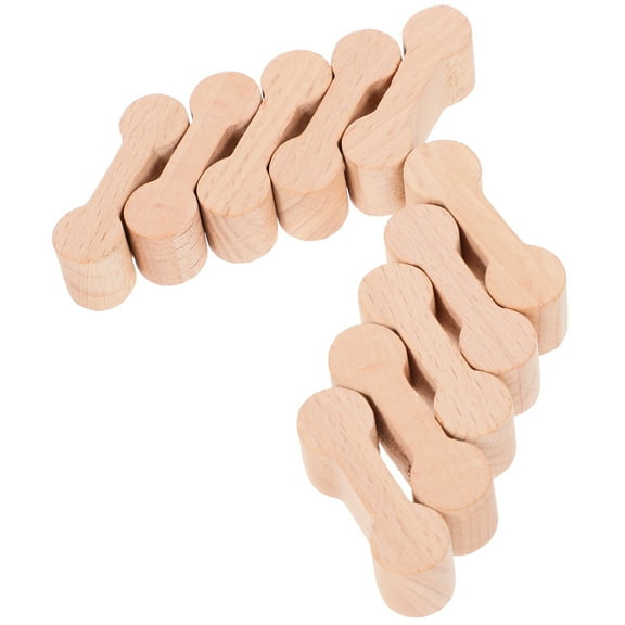 ELAYARD 10pcs Railway Track Connector Wooden Khaki for Kids Train