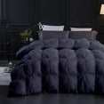 thumbnail image 1 of Dark Gray All Season Down Pin-Tuck Comforter- Oversized King Size 116 x 98 Inches 1 pc Pinch Pleated Comforter 600 GSM & 4-Corner Tab's 100% Egyptian Cotton- Dark Gray Solid, 1 of 15