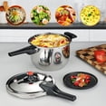 thumbnail image 6 of 1Gal Thickened Stainless Steel Pressure Cooker Cookware Canner Rice Cooker with Spring Valve Safeguard Devices, Compatible with Gas & Induction Cooker Explosion-proof for 3-5 Persons, 6 of 6