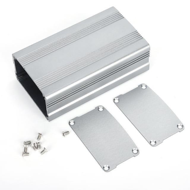 Caja de aluminio gris para proyectos electrónicos, 38 x 63 x 110 mm, carcasa de disipación de calor.