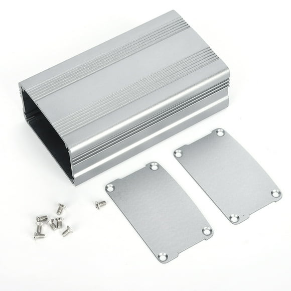 Caja de aluminio gris para proyectos electrónicos, 38 x 63 x 110 mm, carcasa de disipación de calor.