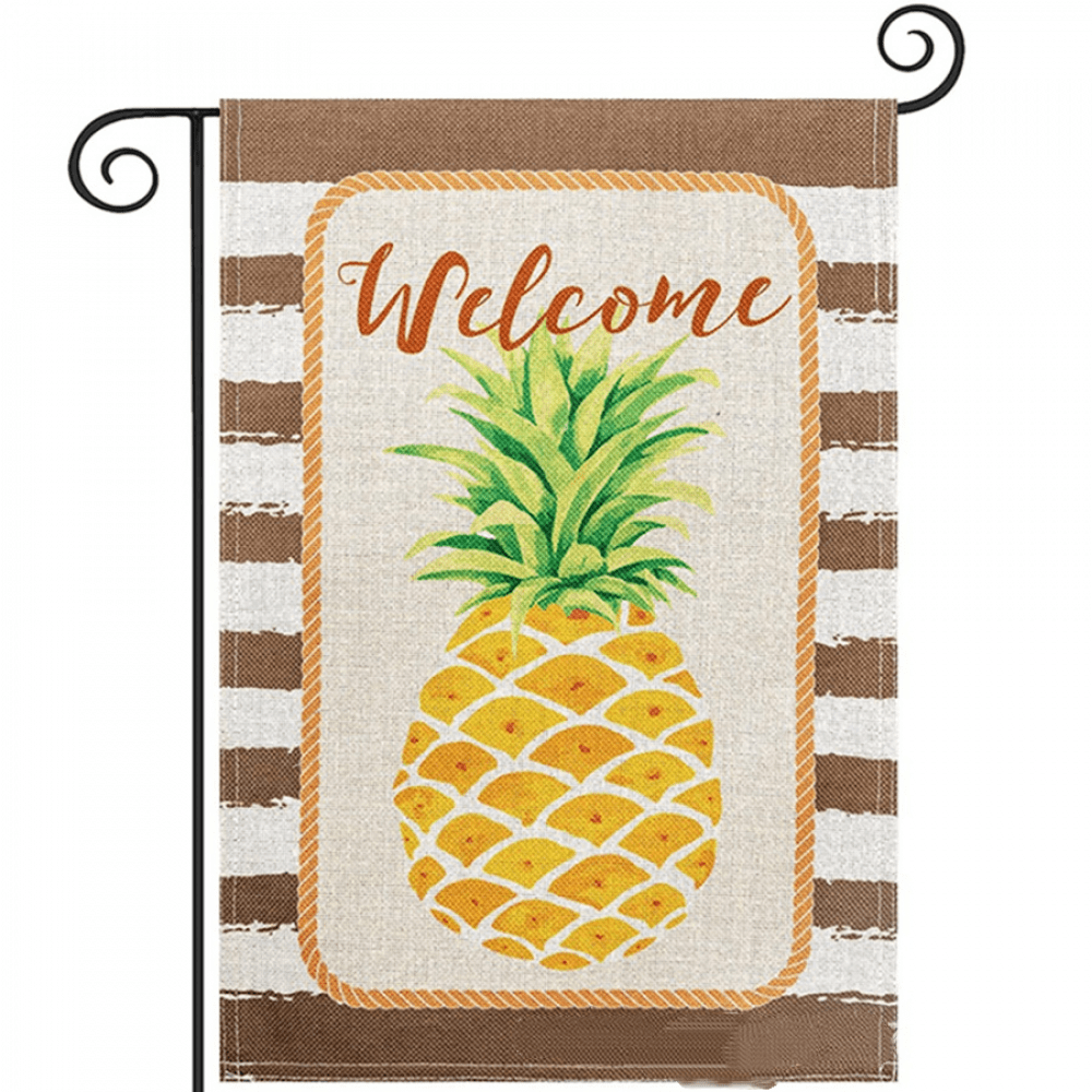 Double Sided Garden Flag Cartoon Pineapple Decorative Spring