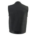 thumbnail image 2 of Milwaukee Leather MLM3510 Men's Black Premium Leather Club Style Vest - Dual Closure Open Neck Motorcycle Rider Vest 6X-Large, 2 of 7