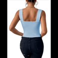 thumbnail image 2 of Top Corto Sexy Sin Mangas Ajustado con Tirantes Básicos para Mujer 2025 Azul Lago M, 2 of 7