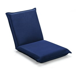 Gymax Adjustable 6 Position Floor Chair Folding Lazy Man Sofa Chair Multiangle Navy