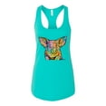 thumbnail image 3 of Dean Russo The Pig Animal Lover Ladies Racerback Tank Top, Tahiti Blue, Small, 3 of 6