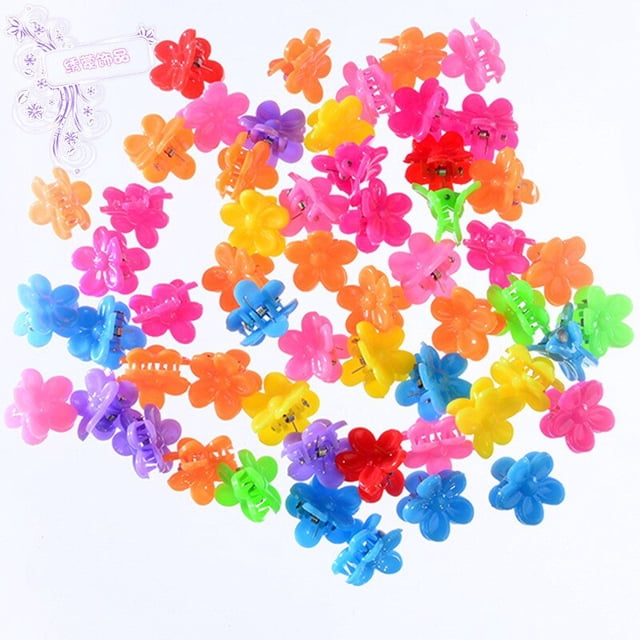 30pcs/lot Little Girl Hair Accessories Boutique Small Flower Hair Claws Kids Solid Bangs Hair ClipsFlowers 2 He Qiyong unisex