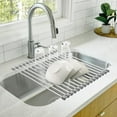 thumbnail image 2 of Zulay Kitchen Silicone Coated Stainless Steel Over Sink Roll-up Dish Drying Rack (17” x 13”, Gray), 2 of 6