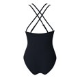 thumbnail image 5 of MSJUHEG Monokini Swimsuits for Women,Ruched Monokinis,High Cut,Monokini,Cross Back,V Neck,Shapewear Swimsuits for Women Black L, 5 of 8