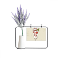 thumbnail image 1 of Taza hojas rojo blanco helado Tarjeta de jarrón de lavanda artificial, 1 of 3