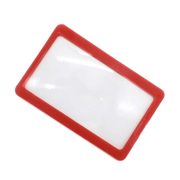 Lupa de bolsillo con lente Fresnel de PVC de 3 aumentos, tamaño tarjeta de crédito, marco de PVC, lente cuadrada de alta seguridad, lupa con forma de tarjeta de crédito.