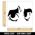 thumbnail image 2 of Worried Cartoon Eyes Looking to the Side Self-Inking Rubber Stamp Ink Stamper - Lime Green Ink - Small 1 Inch, 2 of 7