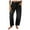 Black, variant on CONFREE Women's Casual Jeans Wide Leg Jeans for Women Elastic Waist Drawstring Solid Color Lightweight Fall Denim Pants With Pocket