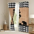 thumbnail image 3 of Feelyou Jungle Bear Blackout Curtains Set of 2 (52x84 Each) for Men, Woodland Wildlife Window Curtains, Rustic Farmhouse Checkered Curtains and Drapes, Black Out Curtains Decor, 3 of 6