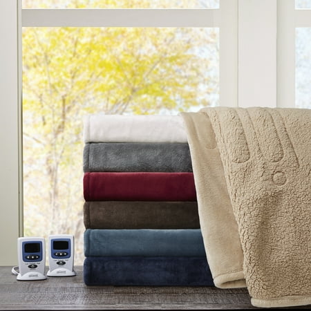 Queen Microlight Berber Electric Blanket Indigo