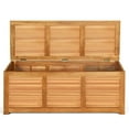 Gymax Acacia Wood Deck Box 47 Gallon Garden Backyard Storage Bench