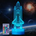 thumbnail image 1 of Lámpara 3D Illusion POSSHE Space Shuttle, luz nocturna con control remoto, 1 of 9