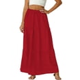 thumbnail image 5 of LEKWK Womens Long Skirts Tiered Skirt Maxi Skirt High Waisted Boho Skirt With Pockets Flowy Long Skirt for Beach Summer Vacation Casual Boho Skirt, 5 of 6