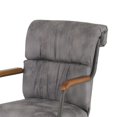 thumbnail image 4 of Chromcraft Douglas Caster Dining Chairs in Chestnut and Gray Finish (set of 2) Walnut/Texture Bronze Walnut Finish, 4 of 5