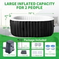 thumbnail image 5 of Inflatable Hot Tub 75"L x 47"W x 25"H, 2 Person Large Oval Outdoor Spa Blow Up Hottubs with 100 Bubble Jets, Blow Up Air Hot Tub with Heater Pump and Side Table, Insulated Cover, 2 Filter Cartridges, 5 of 9
