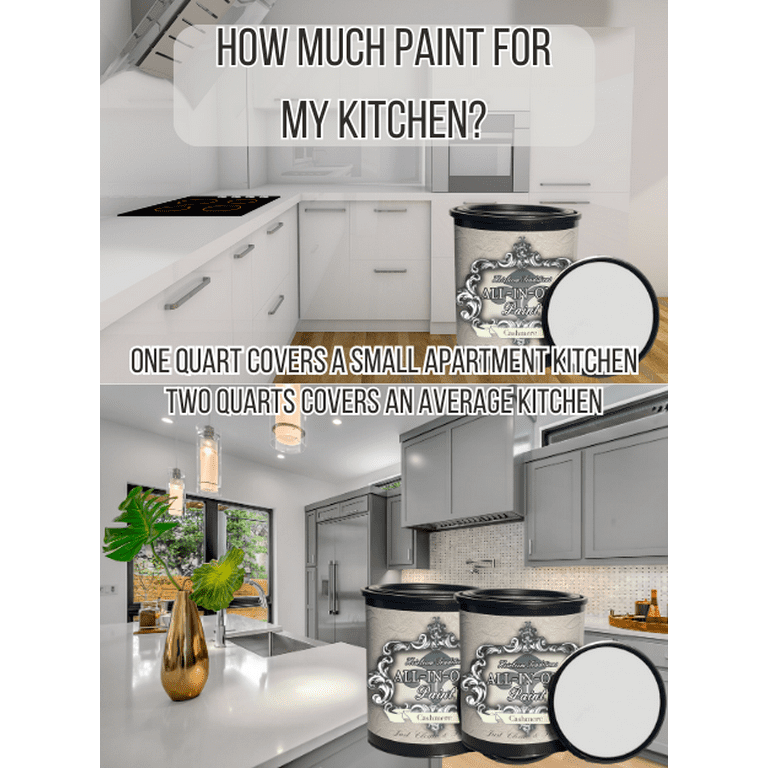 Venier Multi Purpose Paint, 33.81 Fl. Oz.- All in One Paint - Cabinet Paint,  No Sanding no Priming - Furniture Paint - For Metal, Tiles, PVC, Ceramics -  (Black) 