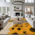 thumbnail image 4 of Skeleton with Sunflower Washable Living Room Rugs 5'x7', Retro Sheet Music Funny Low Pile Throw Large Area Rugs Non-Slip Sturdy Edge Binding Carpet for Dining Room Bedside Kitchen, 4 of 9