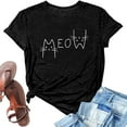 thumbnail image 4 of Tops for Women Trendy Summer Shirt Teen Girl Tunic for Women Short Sleeve Ladies Graphic Tees Woman Shirt Sleeves T Junior Girl Womens Summer Tops Dressy Casual Womens Workout Loose Fit Black 3XL, 4 of 5
