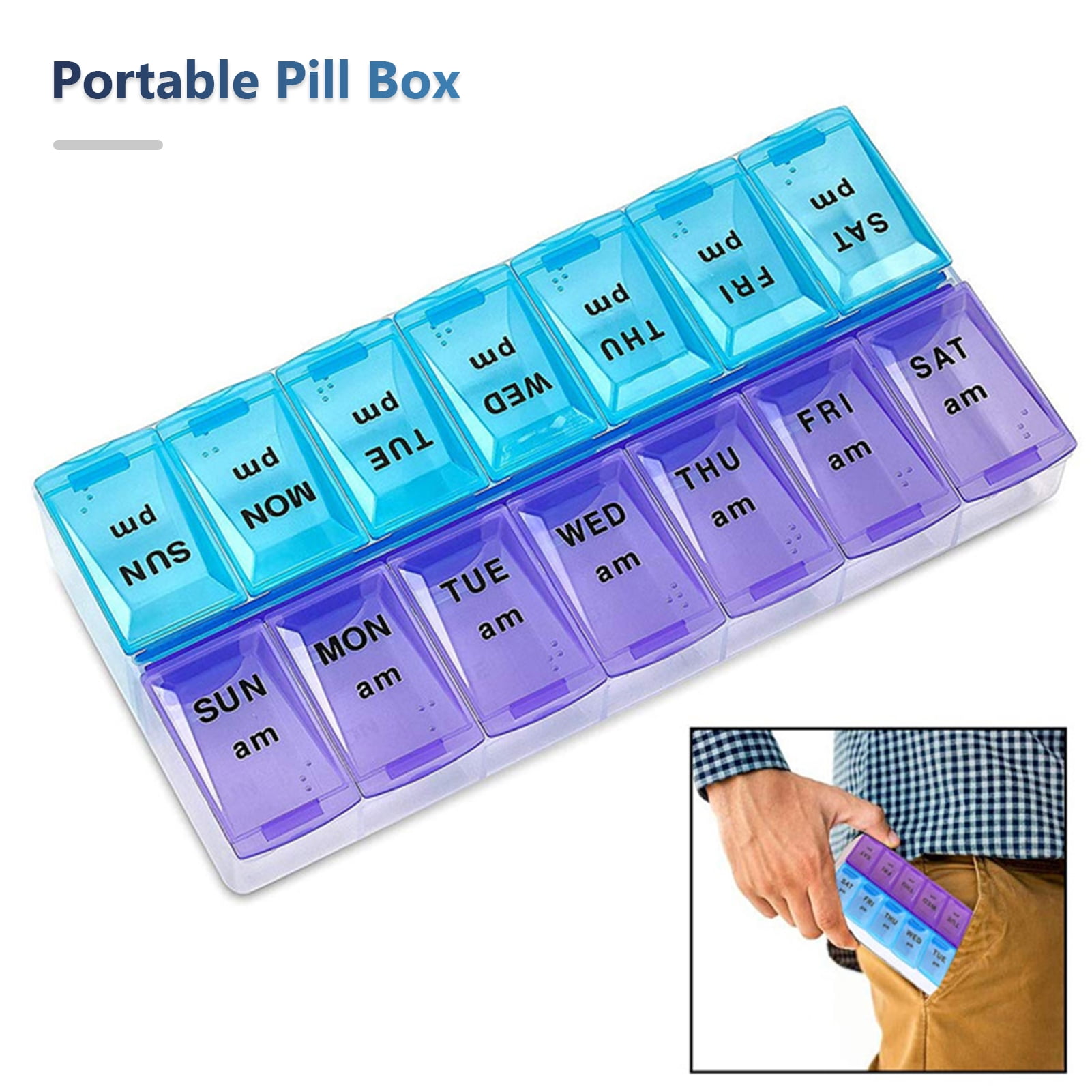 Easy to Open Travel Pill Box, Pill Case Pop Open for Vitamins, Fish Oi –  Fullicon