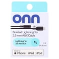 thumbnail image 6 of onn 3' Braided Lightning to 3.5 mm AUX Cable, Black, 6 of 9