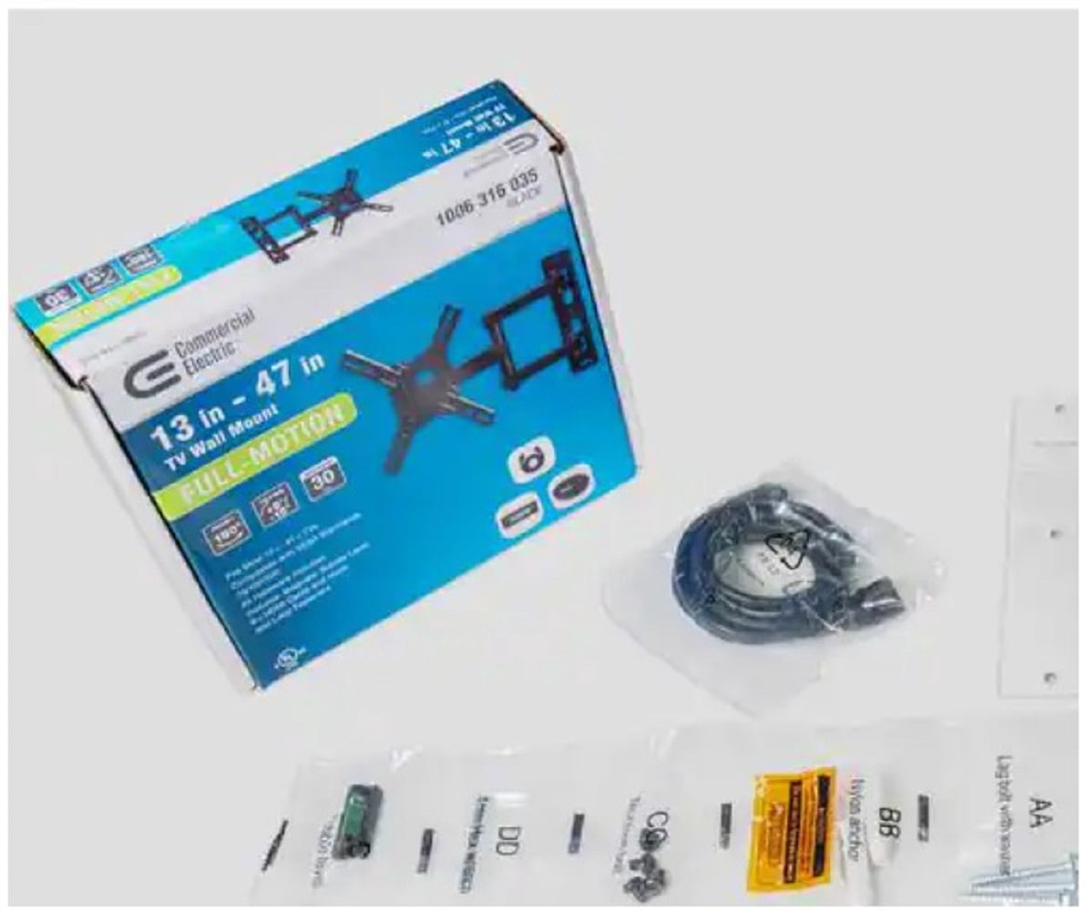 Commercial Electric XD2483-S 13 in. to 47 in. Full Motion Wall Mount for TVs