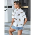 thumbnail image 2 of SweatyRocks Women's Short Sleeve Cute Print Button Down Shirt Tops, 2 of 12
