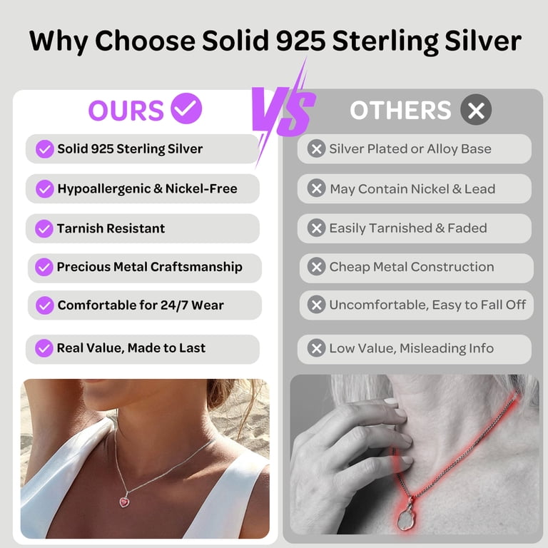 ChicSilver 925 Sterling Silver Heart Birthstone Necklace photo 6
