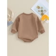 thumbnail image 3 of vera natura Baby Boys Spring Autumn Casual Romper Green Long Sleeve Letter Embroidery Playsuit, 3 of 8