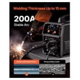 thumbnail image 3 of 200A MIG Welder 5-in-1, Synergic Flux Core/Stick/TIG Welder, Dual Voltage 110V/220V, Aluminum Compatible, LCD Display, Pulse MIG Welding Machine, 3 of 9