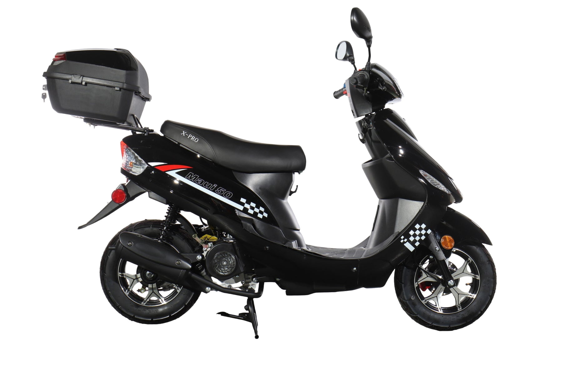 X-Pro Brand New 50cc Gas Moped Scooter, 10" Aluminum Wheels Electric/Kick Start! Large Headlights