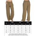 thumbnail image 2 of Pantalones Largos De Mujer Pantalón de lino y algodón con bolsillos Estilo bohemio Traje diario (Marrón claro XXL) Cgtredaw para Mujer Marrón claro T S, 2 of 7