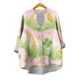 thumbnail image 5 of QASIEATN Women's Shirts 3/4 Sleeve Womens Tops Butterfly Casual Shirts Blouse Tops for Women, 5 of 5