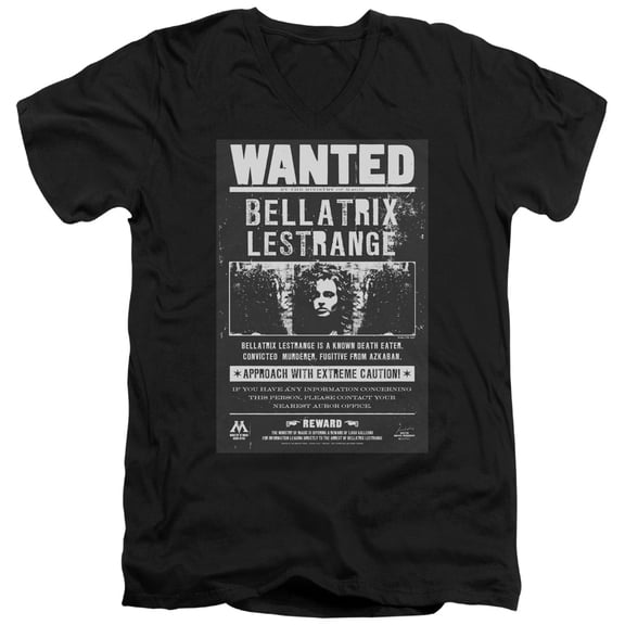 Harry Potter - Wanted Bellatrix - Slim Fit V Neck Shirt - Small