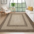 thumbnail image 5 of FairOnly 4'x 6'Modern Washable Woven Area Rug for Bedroom Living Room Non lip Low Pile Rug Stain Resistant Carpet,Brown, 5 of 7