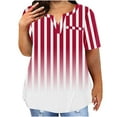 thumbnail image 1 of Plus Tamaño de las Mujeres Blusas, Cuello en V Casual Suelto Manga Corta Superior, Impresión Blusa Poliéster Spandex, 1 of 8