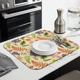 thumbnail image 3 of Microfibre Drying Mat for Kitchen Autumn Floral Leaves Butterfly Dish Drying Drainer Mat Absorbent Drying Mat Washing Up for Glass, Plate & Cup 16inch X 18inch, 3 of 7